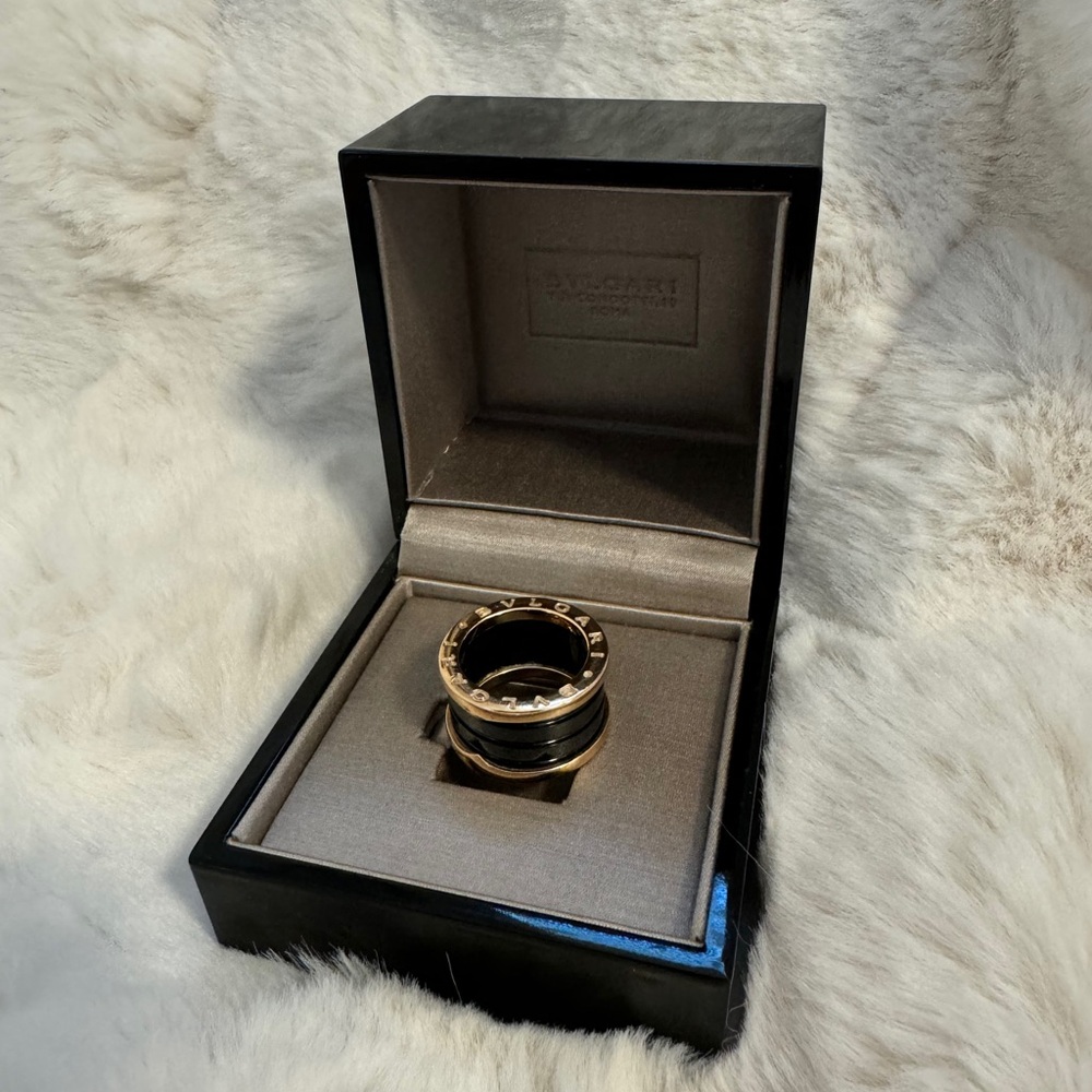 Bulgari B.zero1 Ring Black Ceramic 18k Rose Gold - Picture 2 of 13